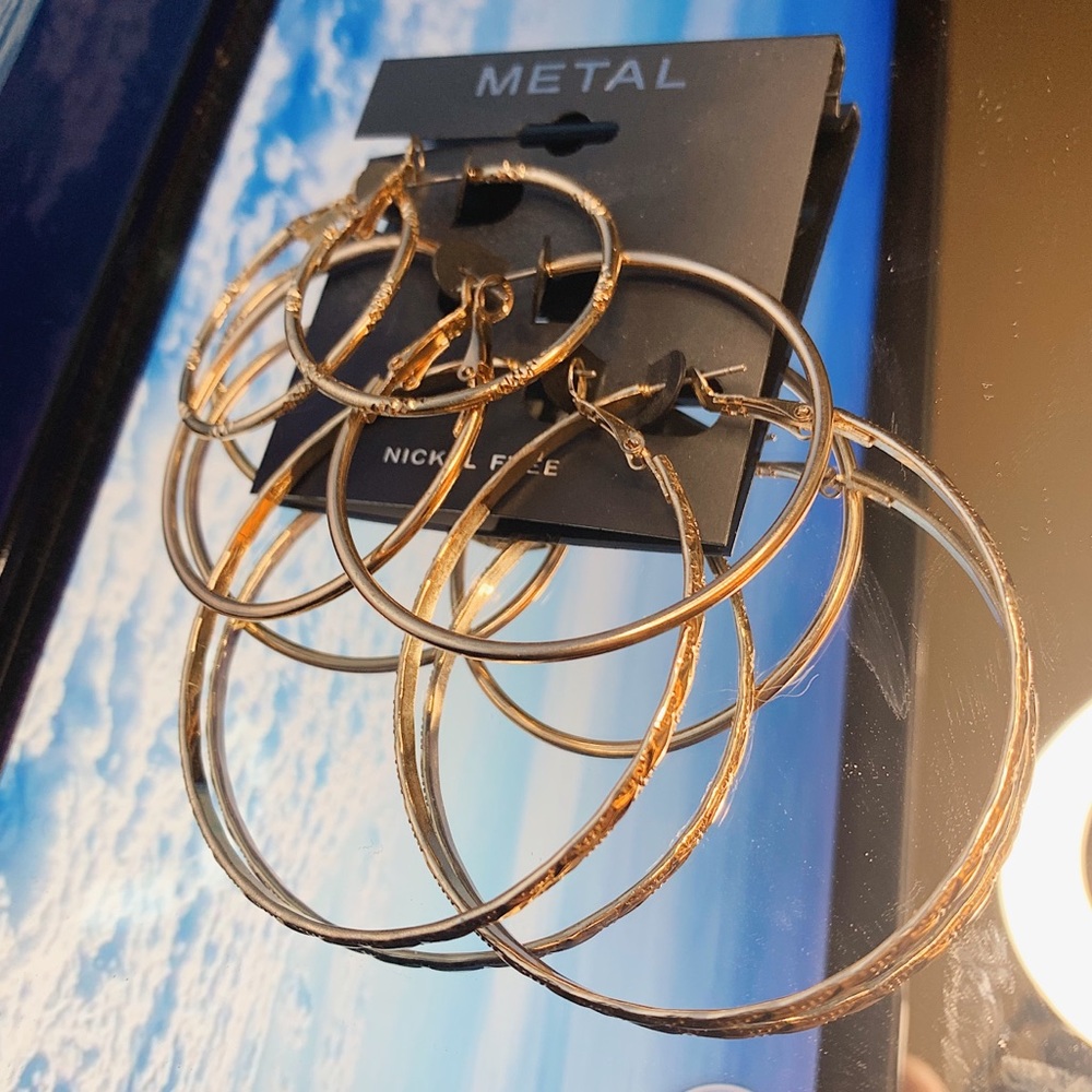3 Set Gold Hoops